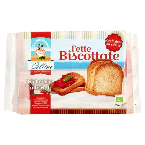 CELLINO Whole Wheat Rusks, Fette Biscottate Integrali - 324g (11.4oz)