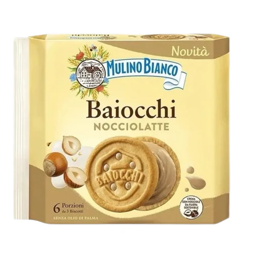 MULINO BIANCO Baiocchi Nocciolatte Cookies - 168g (5.93oz)