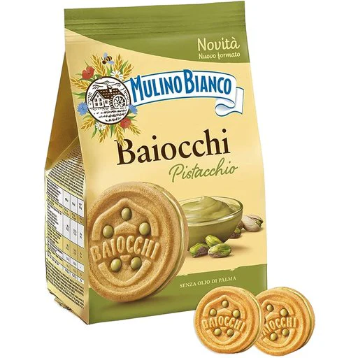 MULINO BIANCO Baiocchi Pistachio Cream Cookies - 240g (8.47oz)