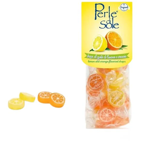 PERLE DI SOLE Lemon & Orange Slice Hard Candy - 100g (3.52oz)